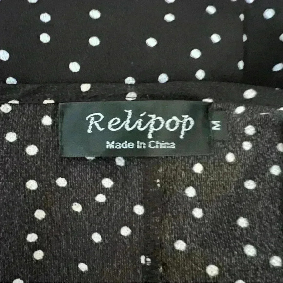 Relipop Dress size M practically new blk&wht polka dot wrap - Picture 4 of 5